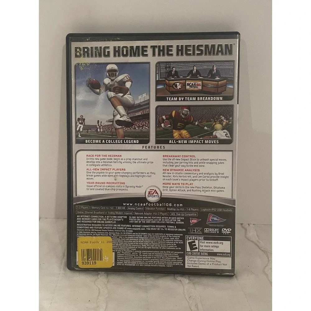 NCAA 06 Football Sony PlayStation 2 PS2 Video‎ Game 2006 Vintage